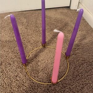 Purple and Pink Candle Holder Set